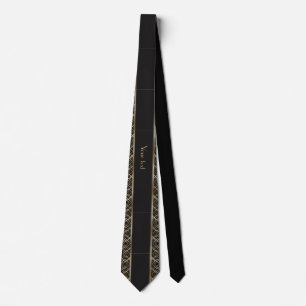 Art deco,black,gold,elegant,chic,monogram ready, c tie