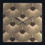 Art Deco Black/Gold Fan Design Clock<br><div class="desc">This black/Beigey-Gold Fan Design Clock Will Add Deco Nostalgic Flair to Your Decor.</div>