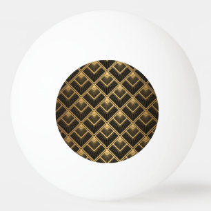 Art Deco Black Gold: Geometric Ping Pong Ball