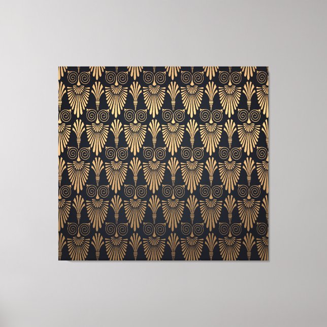 Art Deco Black Gold: Retro. Canvas Print (Front)