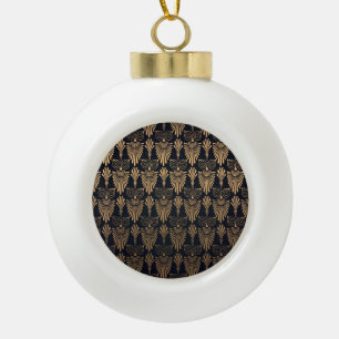 Art Deco Black Gold: Retro. Ceramic Ball Christmas Ornament