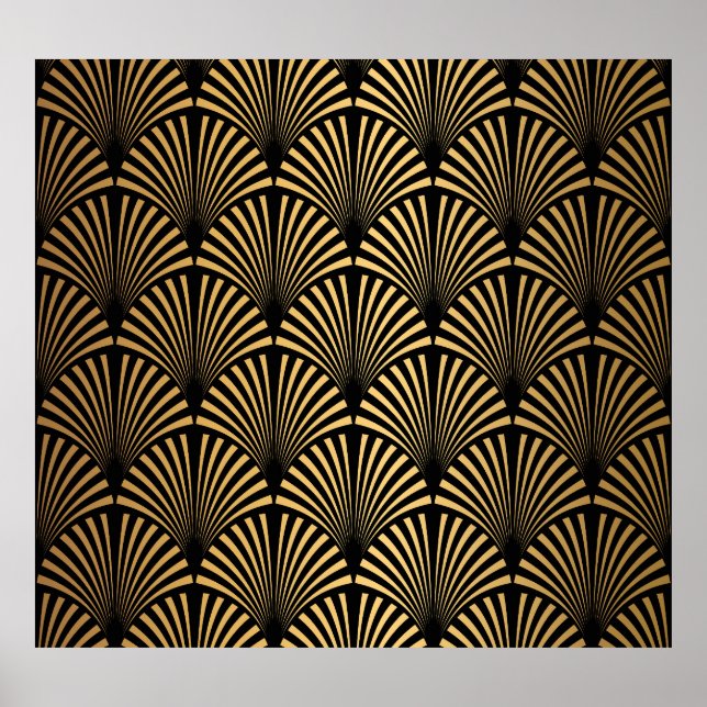 Art Deco: Black Gold Scales. Poster (Front)