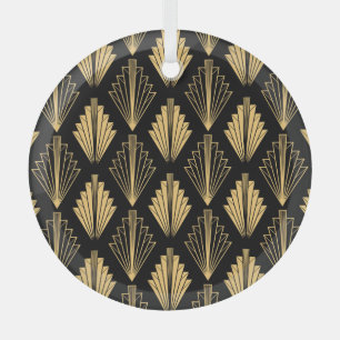 Art Deco Black Gold: Seamless Glass Ornament