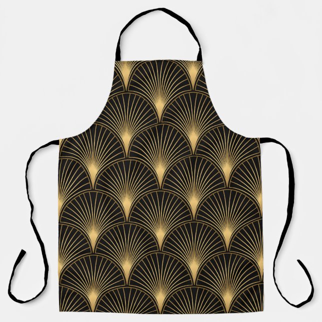 Art Deco Black Gold: Seamless Luxury Apron (Front)