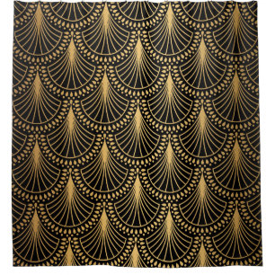 Art Deco, black gold, seamless pattern.