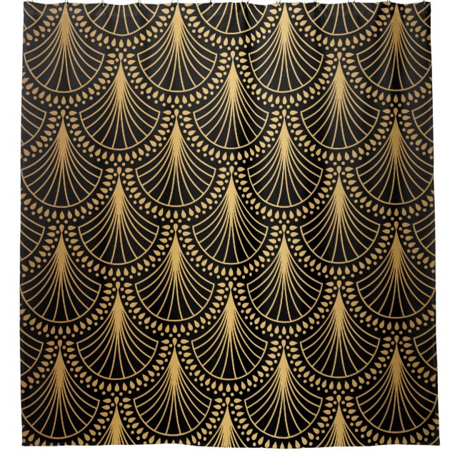 Art Deco, black gold, seamless pattern. (Front)