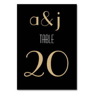 Art Deco Black Gold Table Number Cards