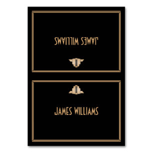 Art Deco Black Great Gatsby Place Setting Cards