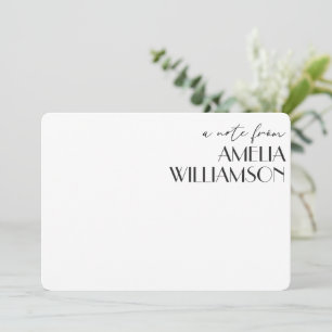Art Deco Black Script Personalized Name Stationery Card