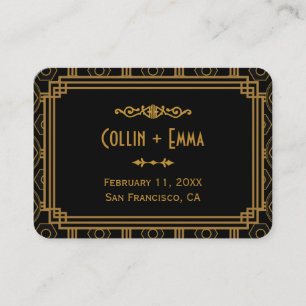 Art Deco Black Wedding Place Cards