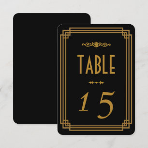 Art Deco Black Wedding Table Numbers