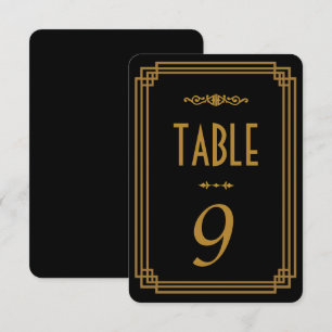 Art Deco Black Wedding Table Numbers