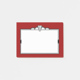 Art Deco Black, White & Dark Red Post-it Notes