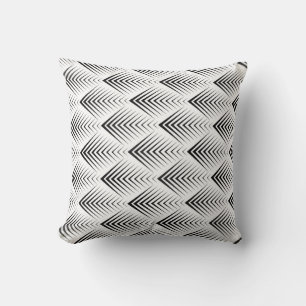 Art Deco Black White Minimal Geometric Arrows Throw Pillow