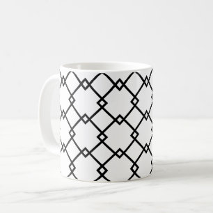 Art Deco Black White Stripe Retro Pattern Mug