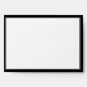 Art Deco Black White Stripe Wedding Envelope