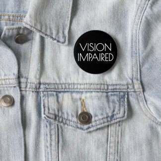 Art Deco Black White Typography Vision Impaired 2 Inch Round Button