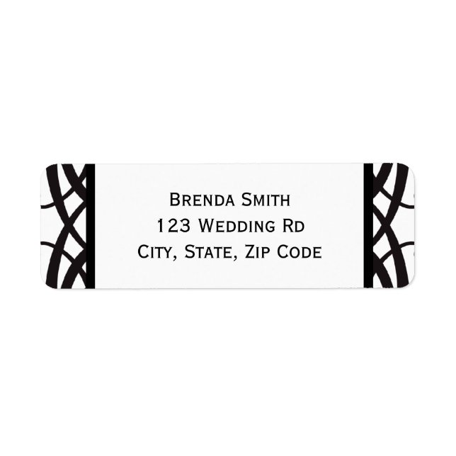 Art Deco Black White Wedding Address Labels (Front)