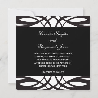 Art Deco Black White Wedding Invitations