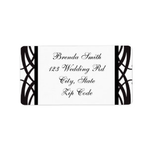 Art Deco Black White Wedding RSVP Address Labels