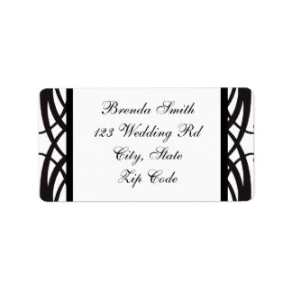 Art Deco Black White Wedding RSVP Address Labels