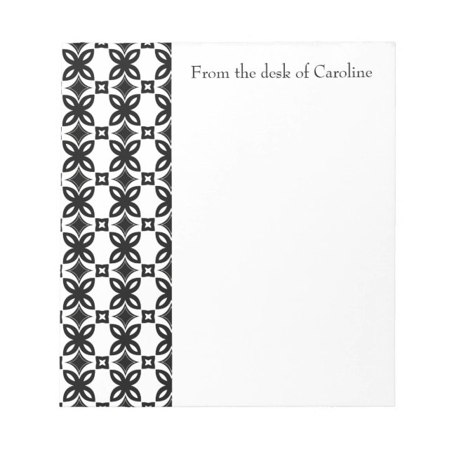 Art Deco Blooms Personalized Notepad (Front)