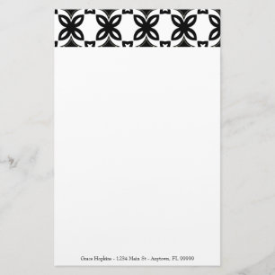 Art Deco Blooms Personalized Stationery