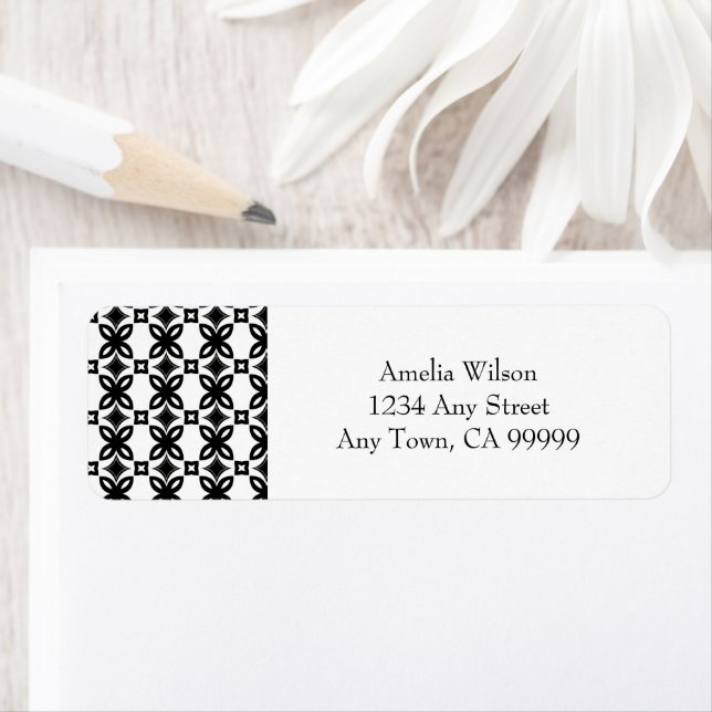 Art Deco Blooms Return Address Label (Insitu)