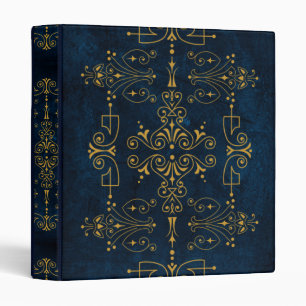 Art Deco Blue and Gold Notebook Binder