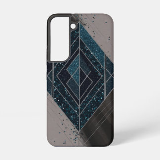 Art Deco Blue Glitter Geometric Samsung Galaxy Case
