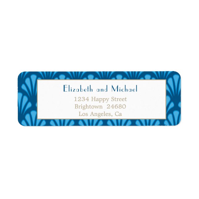 Art Déco Blue Vintage Gatsby Mariage (Devant)