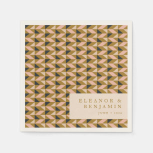 Art Deco Blush Gold Wedding Custom Napkin