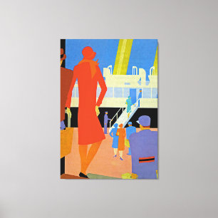 Art Deco Boarding - L Canvas Print