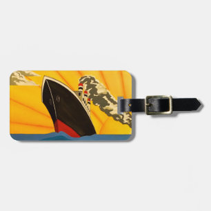 Art Deco Boat Stylish Luggage tag
