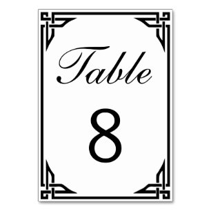 Art Deco Border Double-sided Table Numbers