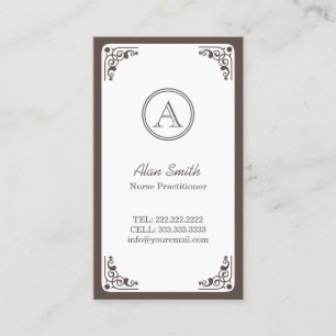 Art Deco Border Nurse Practitioner Business Card