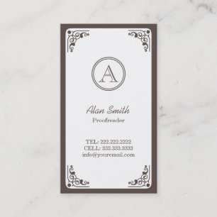 Art Deco Border Proofreading Business Card