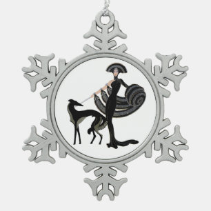 Art Deco Borzoi Christmas Ornament