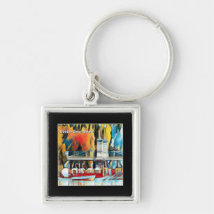 Art Deco Boston Swan Boats Keychain