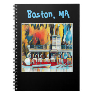 Art Deco Boston Swan Boats Notebook