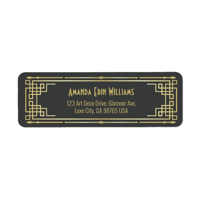 Art Deco Bridal Shower Elegant Gold Gray Retro (Front)