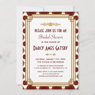 Art Deco Bridal Shower Invitations