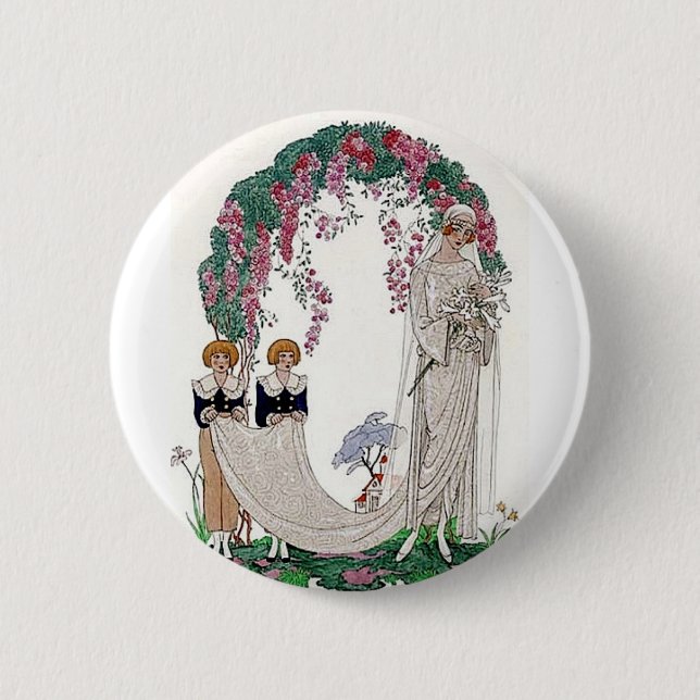 Art Deco Bride 2 Inch Round Button (Front)