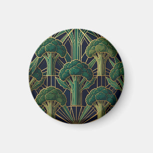 Art Deco Broccoli Pattern Magnet