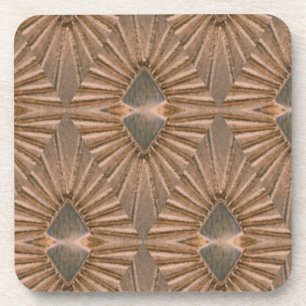 Art Deco Bronze Diamond Pattern Coaster