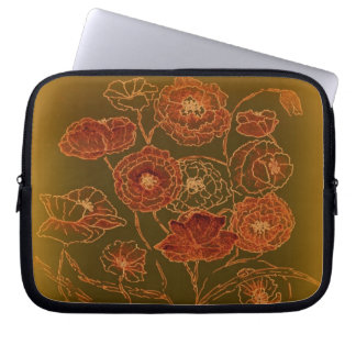 Art Deco Bronze Poppies Laptop Sleeve