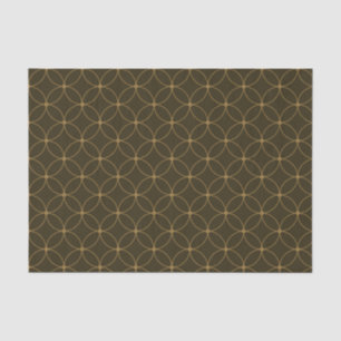 Art Deco Brown and Gold Circles and Diamonds  Tissue Paper