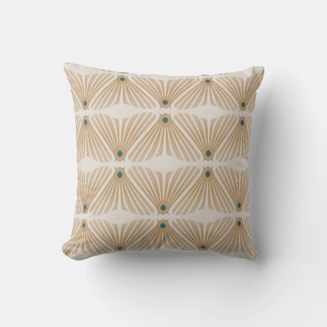Art Deco bugs pastel Throw Pillow (Front)