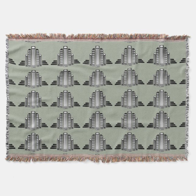 Art Deco Building Throw Blanket (Front)