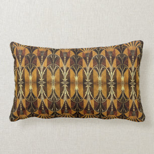 Art Deco Burl Wood Lumbar Pillow
